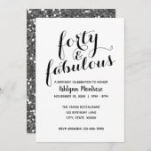 Schöne Vierzig & Fabulous Geburtstag Einladung (Vorne/Hinten)