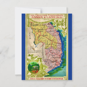 Schöne Vietnam Laos Karte Postkarte