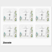 Schöne Viktorianische Ballerina-Kinderkleber Quadratischer Aufkleber (Blatt)