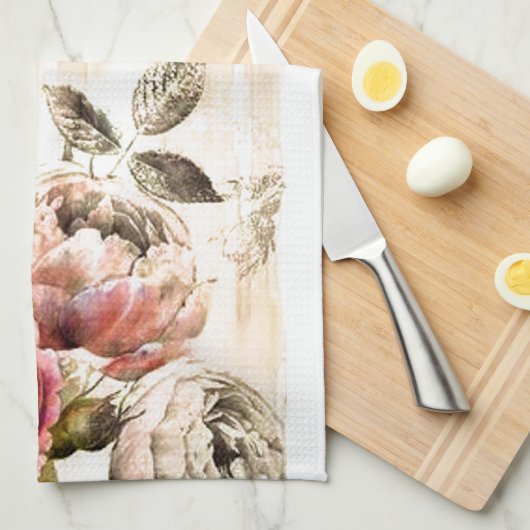 Schöne viktorianische Blumenmalerei Geschirrtuch (Viertel Falte)