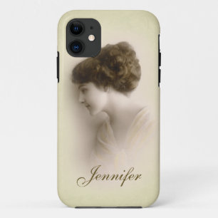 Schöne viktorianische Dame Portrait mit Namen iPhone 11 Hülle