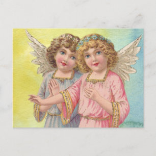 Schöne Viktorianische Era Angels mit Flügen Postkarte
