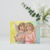 Schöne Viktorianische Era Angels mit Flügen Postkarte (Stehend Vorderseite)