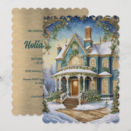 Schöne Viktorianische Feier Einladung (Vorne/Hinten)