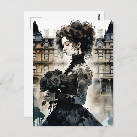 Schöne Viktorianische Frau Postkarte (Vorne/Hinten)