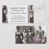 Schöne viktorianische Frauen in den langen Visitenkarte (Vorne/Hinten)