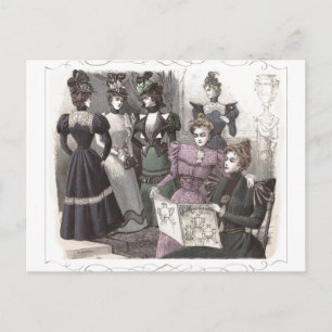 Schöne viktorianische Frauen in langen Vintage-Kle Postkarte