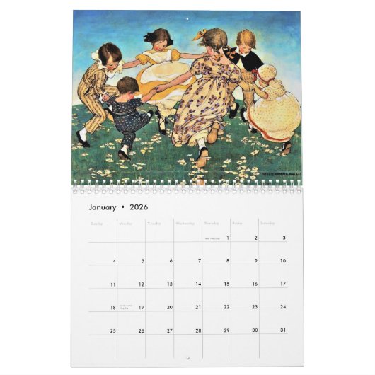 Schöne Viktorianische Jessie Wilcox Smith Kalender (Jan 2026)
