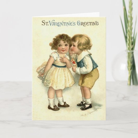 Schöne viktorianische Karte des Kindervalentines (Vorderseite)