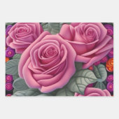 Schöne Viktorianische Pastel Rosa Rose Print Geschenkpapier Set (Vorderseite 2)