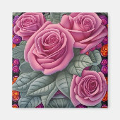 Schöne Viktorianische Pastel Rosa Rose Print Magnet (Vorne)