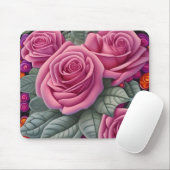 Schöne Viktorianische Pastel Rosa Rose Print Mousepad (Mit Mouse)