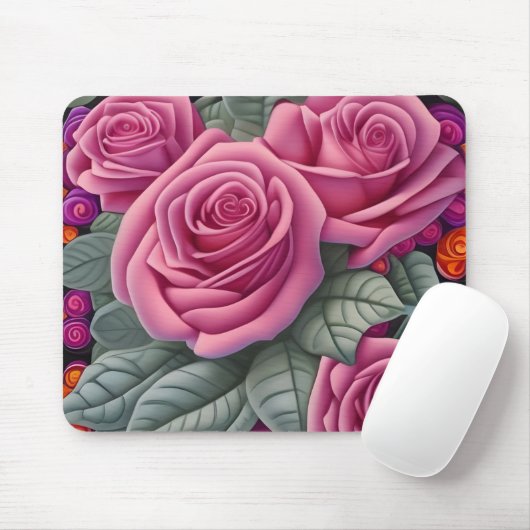 Schöne Viktorianische Pastel Rosa Rose Print Mousepad (Mit Mouse)