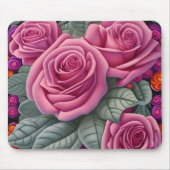 Schöne Viktorianische Pastel Rosa Rose Print Mousepad (Vorne)