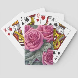 Schöne Viktorianische Pastel Rosa Rose Print Spielkarten