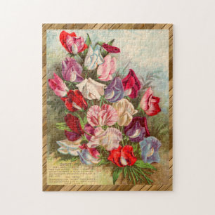 Schöne Viktorianische PLATTERBSEN für Blumenfutt Puzzle