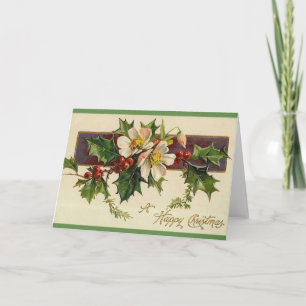 Schöne Viktorianische Vintage Feiertage Weihnachte Feiertagskarte