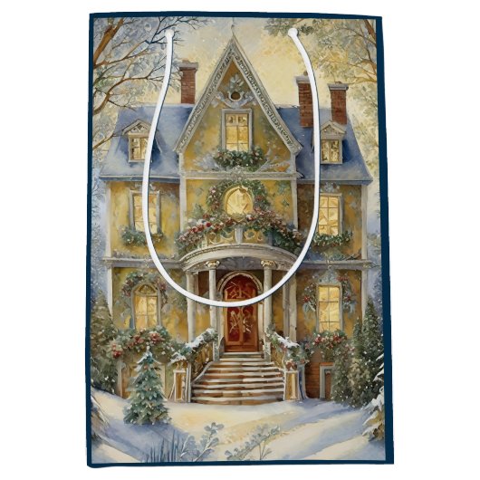 Schöne Viktorianische Weihnachten Mittlere Geschenktüte (Vorderseite)