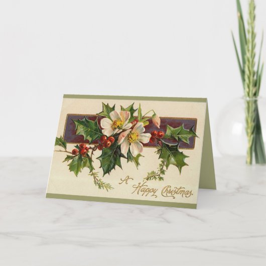 Schöne Viktorianische Weihnachtskarte Feiertagskarte (Vorderseite)