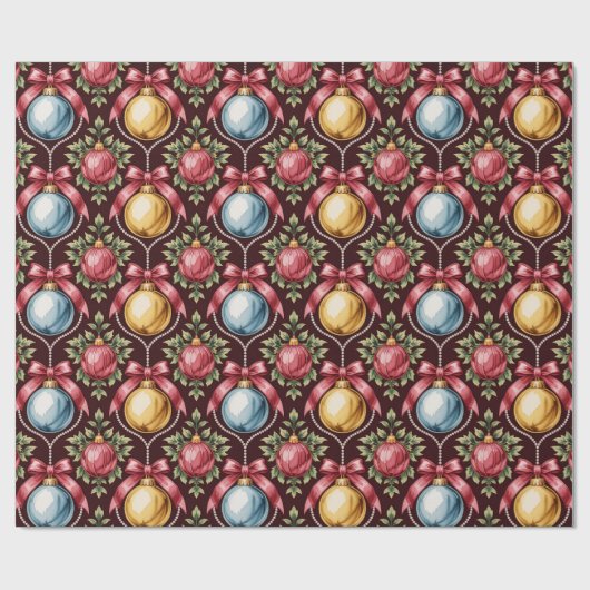 Schöne Viktorianische Weihnachtsschmuck Geschenkpapier (Flach)