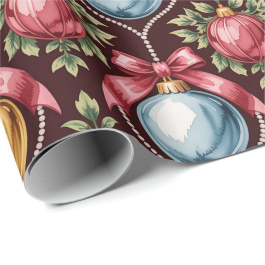 Schöne Viktorianische Weihnachtsschmuck Geschenkpapier (Rolleneckpunkt)