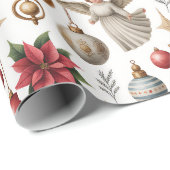 Schöne Viktorianische Weihnachtsschmuck Geschenkpapier (Rolleneckpunkt)