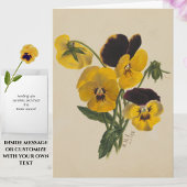 Schöne Vintag-Ostergelbe Stiefmütterchen Karte