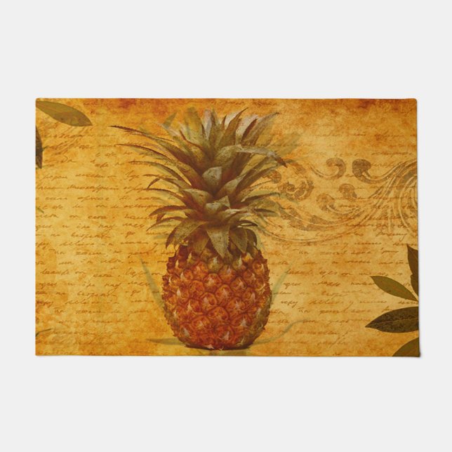Schöne Vintage Ananas Französisch Kalligrafie Fußmatte (Vorderseite)