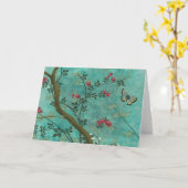 Schöne Vintage antike Blütenschmetterlinge Karte (Gelbe Blume)