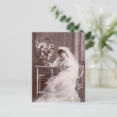 Schöne Vintage antike Bridal Portrait Geschenke Postkarte (Stehend Vorderseite)