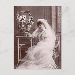Schöne Vintage antike Bridal Portrait Geschenke Postkarte