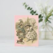 SCHÖNE VINTAGE ART-MÄDCHEN-U. PUPPEN-EINLADUNG EINLADUNG (Stehend Vorderseite)