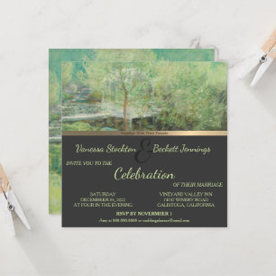 Schöne Vintage bemalte Gartenhochzeit Einladung