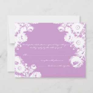 Schöne Vintage Black Blume Wedding RSVP Card Einladung