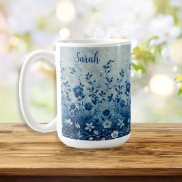 Schöne Vintage blautropische hawaiianische Flower Kaffeetasse