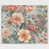 Schöne Vintage Blume Geschenkpapier (Flach)