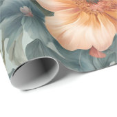 Schöne Vintage Blume Geschenkpapier (Rolleneckpunkt)