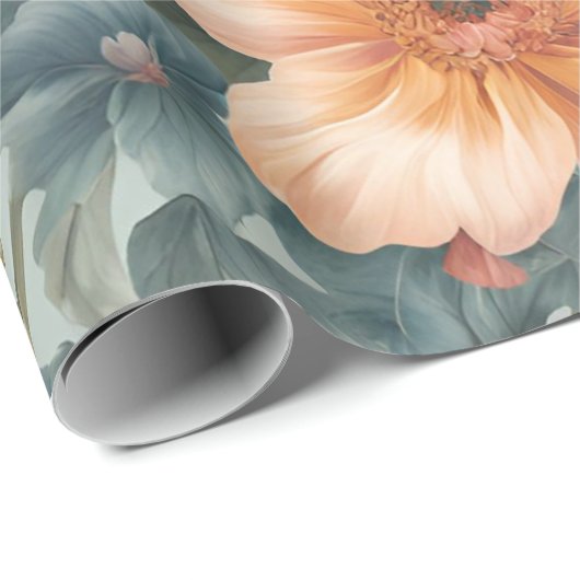 Schöne Vintage Blume Geschenkpapier (Rolleneckpunkt)