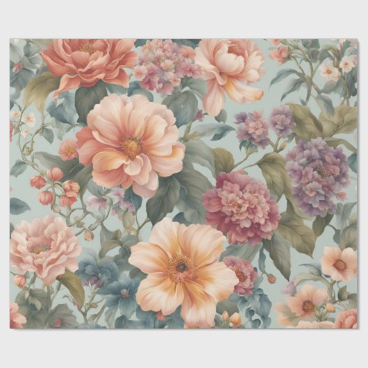 Schöne Vintage Blume Geschenkpapier (Flach)