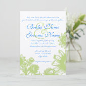 Schöne Vintage Blume Hochzeit Einladung (Stehend Vorderseite)