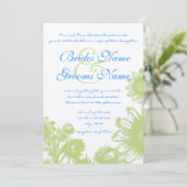 Schöne Vintage Blume Hochzeit Einladung (Stehend Vorderseite)