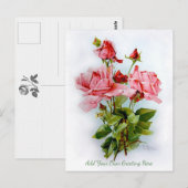 Schöne Vintage Blume Ihren Gruß hinzufügen Postkarte (Vorne/Hinten)