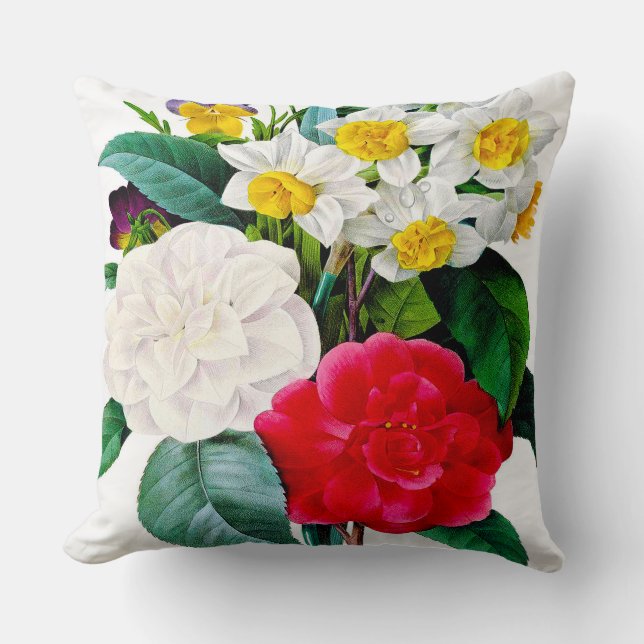 Schöne Vintage Blume Kissen (Vorderseite)