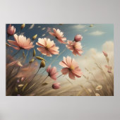 Schöne Vintage Blume Malerei Elegante Poster (Vorne)