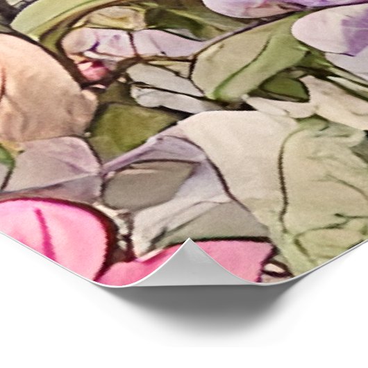 Schöne Vintage Blume Poster (Ecke)