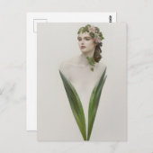 Schöne Vintage Blume Postkarte (Vorne/Hinten)