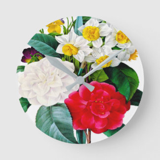 Schöne Vintage Blume Runde Wanduhr