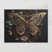 Schöne Vintage Blume Steampunk Butterfly Postkarte (Vorderseite)