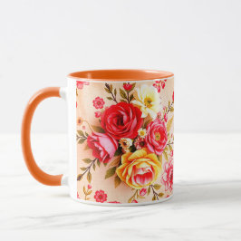 Schöne Vintage Blume Tasse