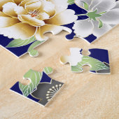 Schöne Vintage Blume und Ventilatoren Puzzle (Seite)